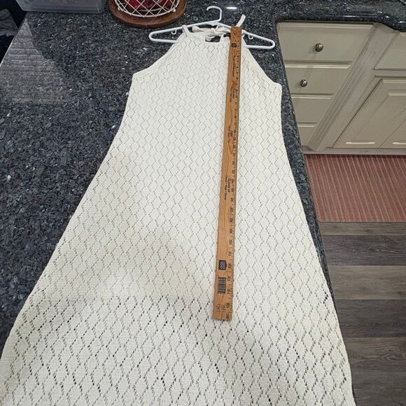 Boston Proper Ivory Crochet Knit Maxi Dress Size L - Picture 11 of 15